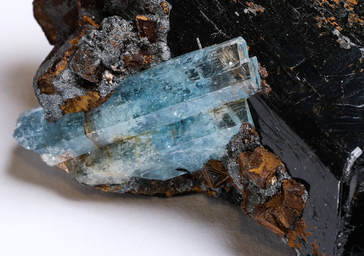 Aquamarine Schorl & Goethite Psm Siderite