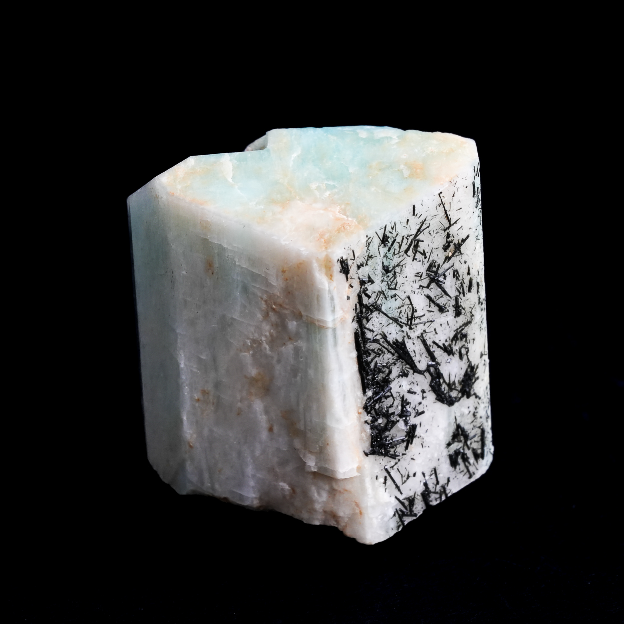 Microcline Var Amazonite With Schorl