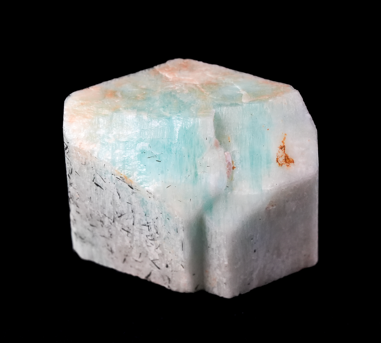 Microcline Var Amazonite With Schorl