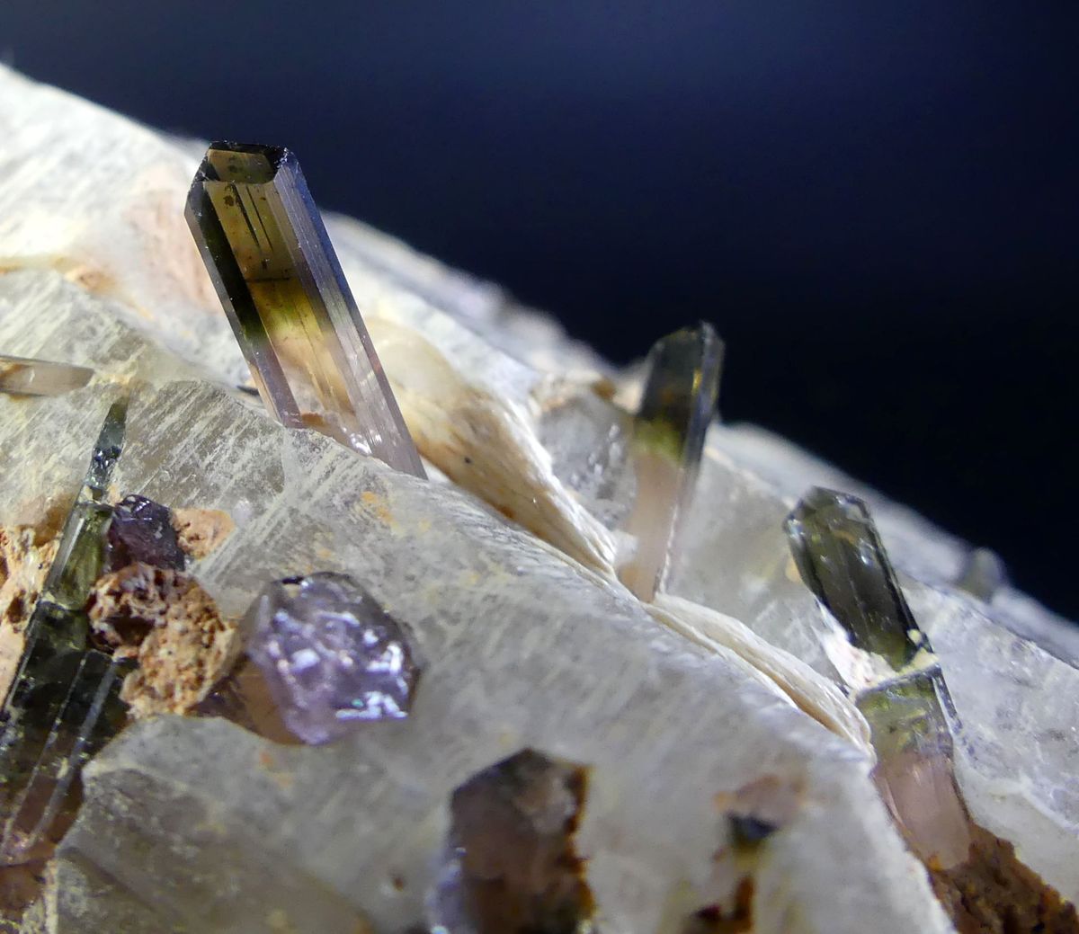 Elbaite On Quartz