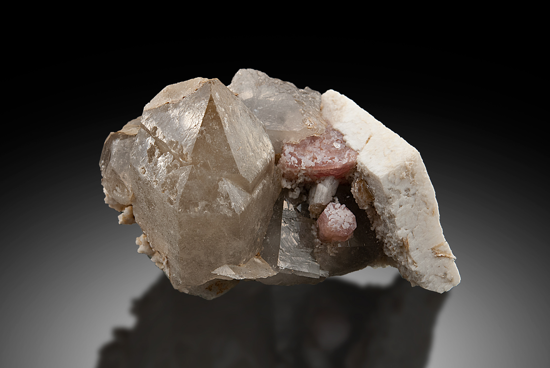 Elbaite With Microcline & Smoky Quartz
