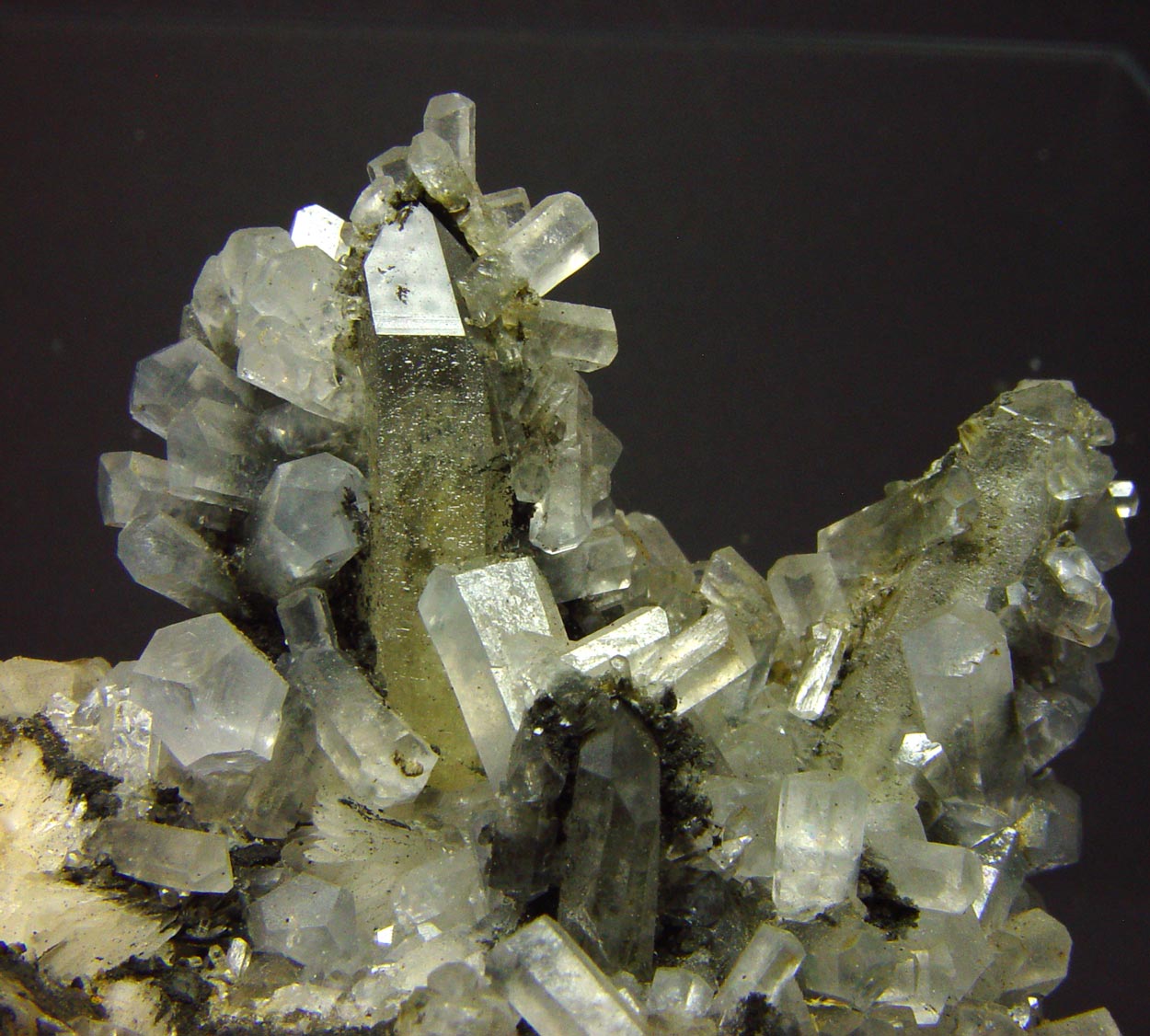 Calcite On Rock Crystal