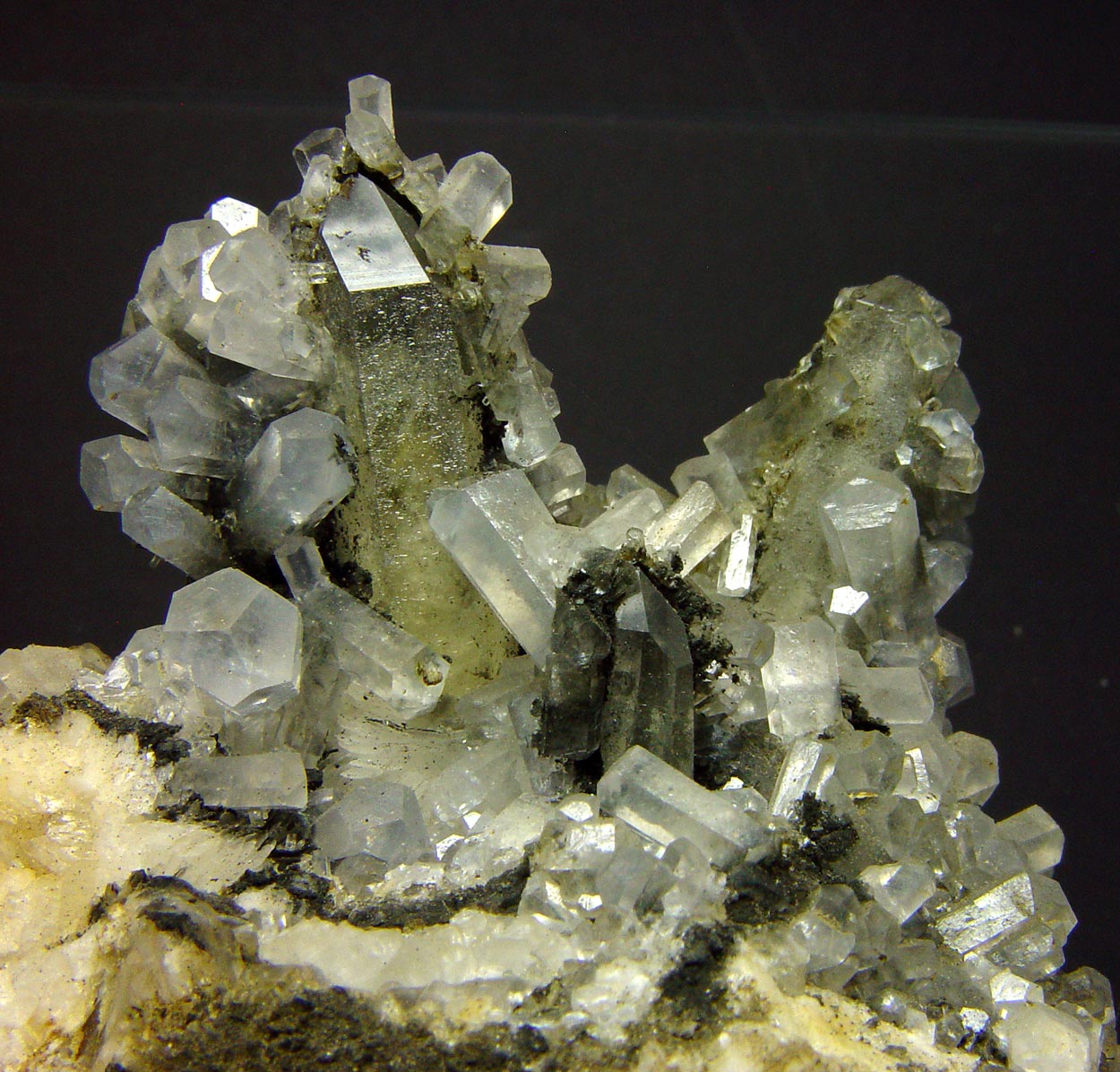 Calcite On Rock Crystal