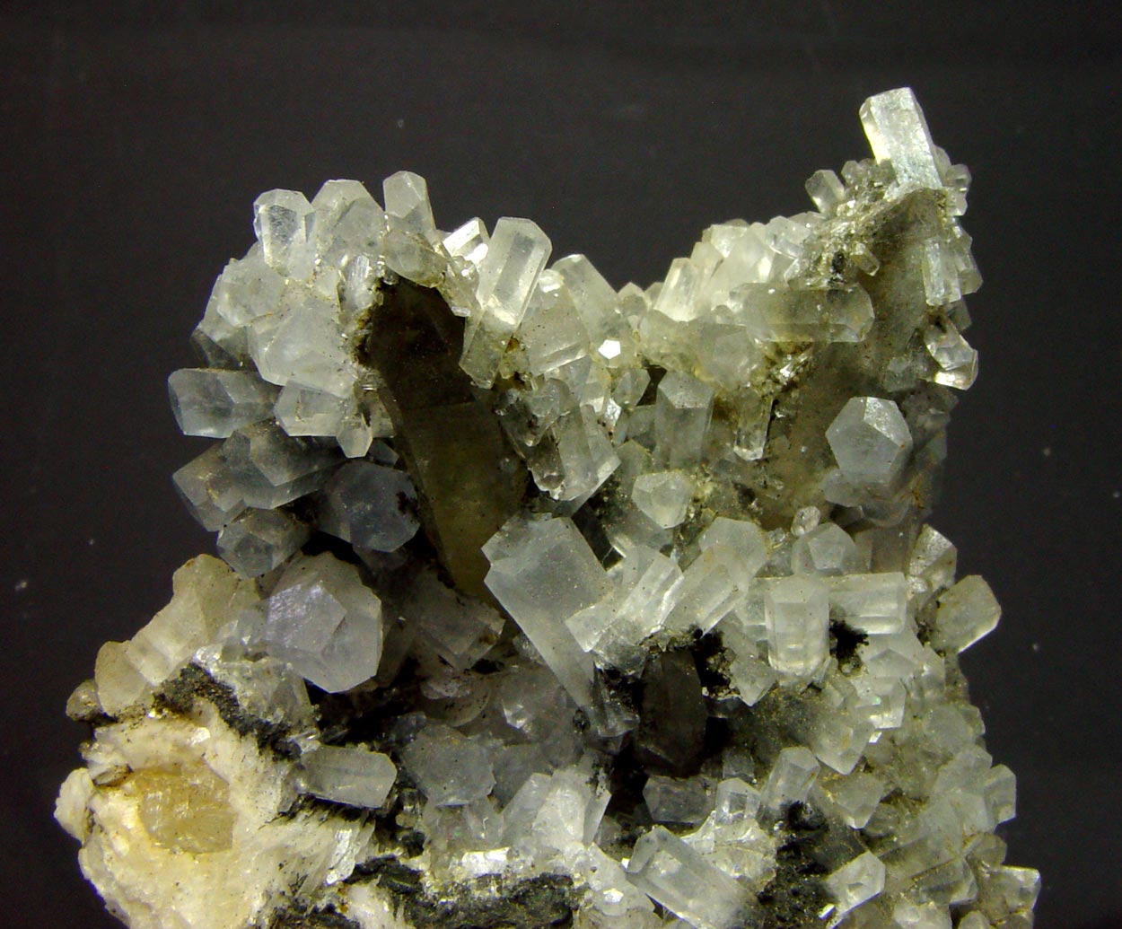 Calcite On Rock Crystal