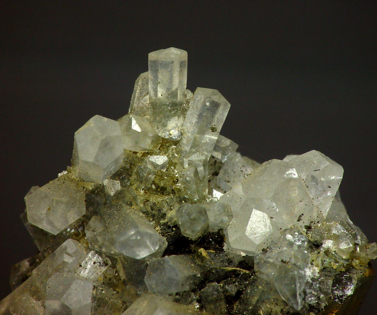 Calcite On Rock Crystal