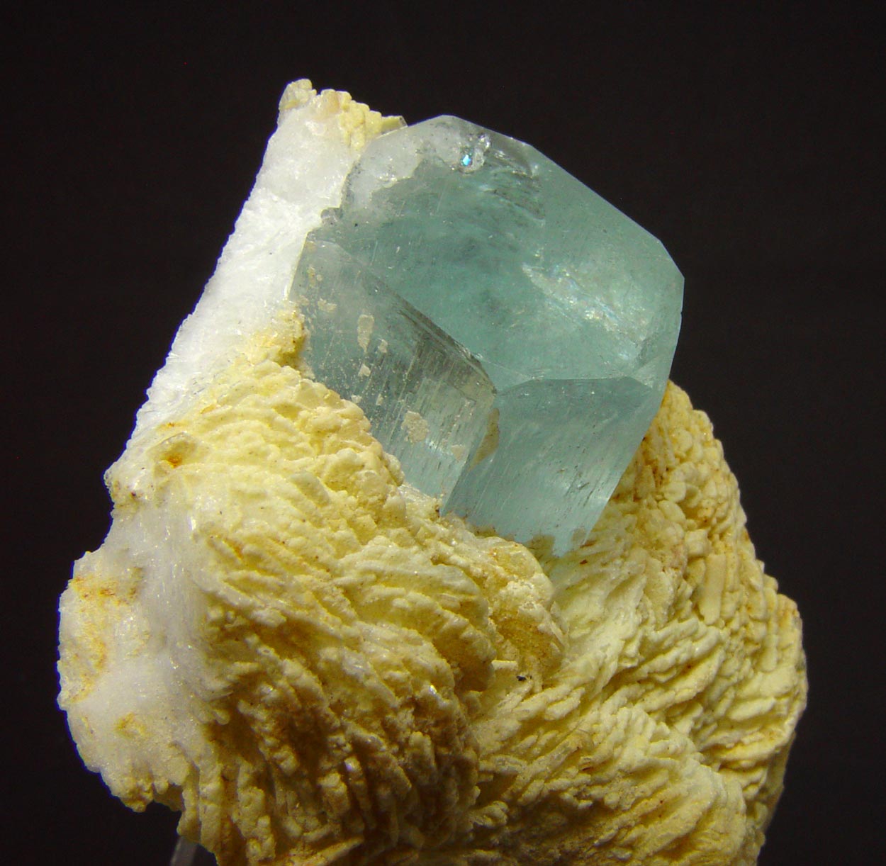Aquamarine On Feldspar