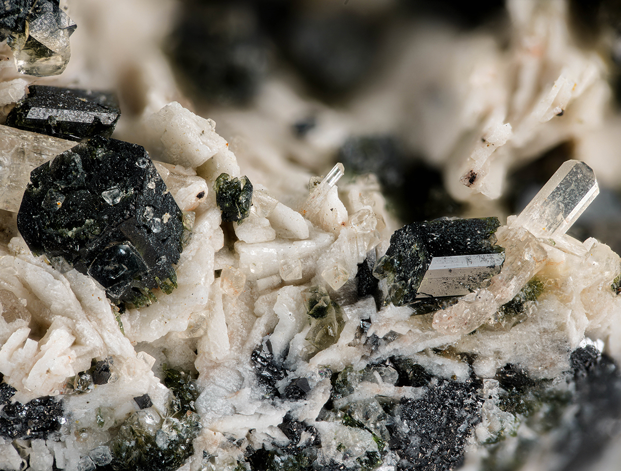 Magnesio-hornblende Calcite Magnetite Fluorapatite & Albite