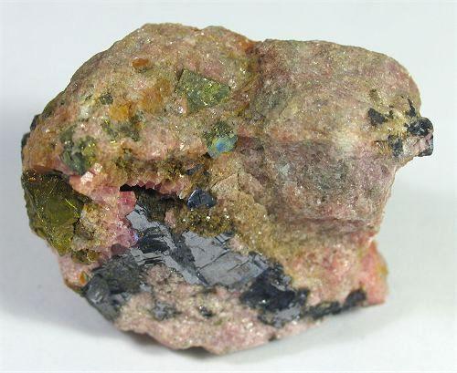 Rhodochrosite With Galena & Pyrite