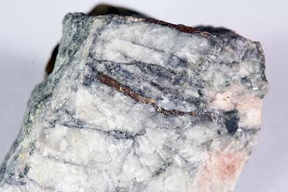 Native Bismuth In Calcite