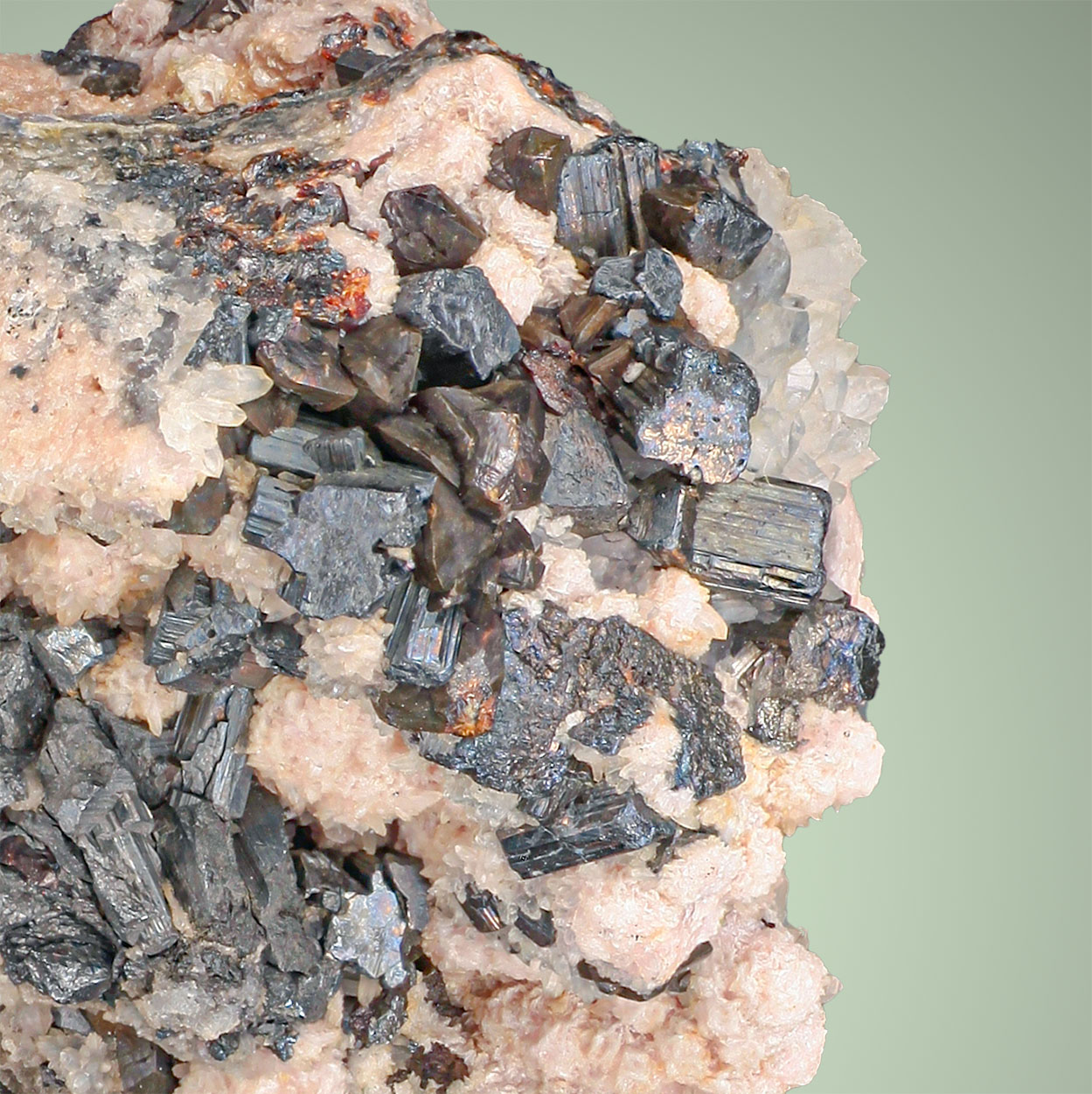 Bournonite Chalcopyrite & Rhodochrosite