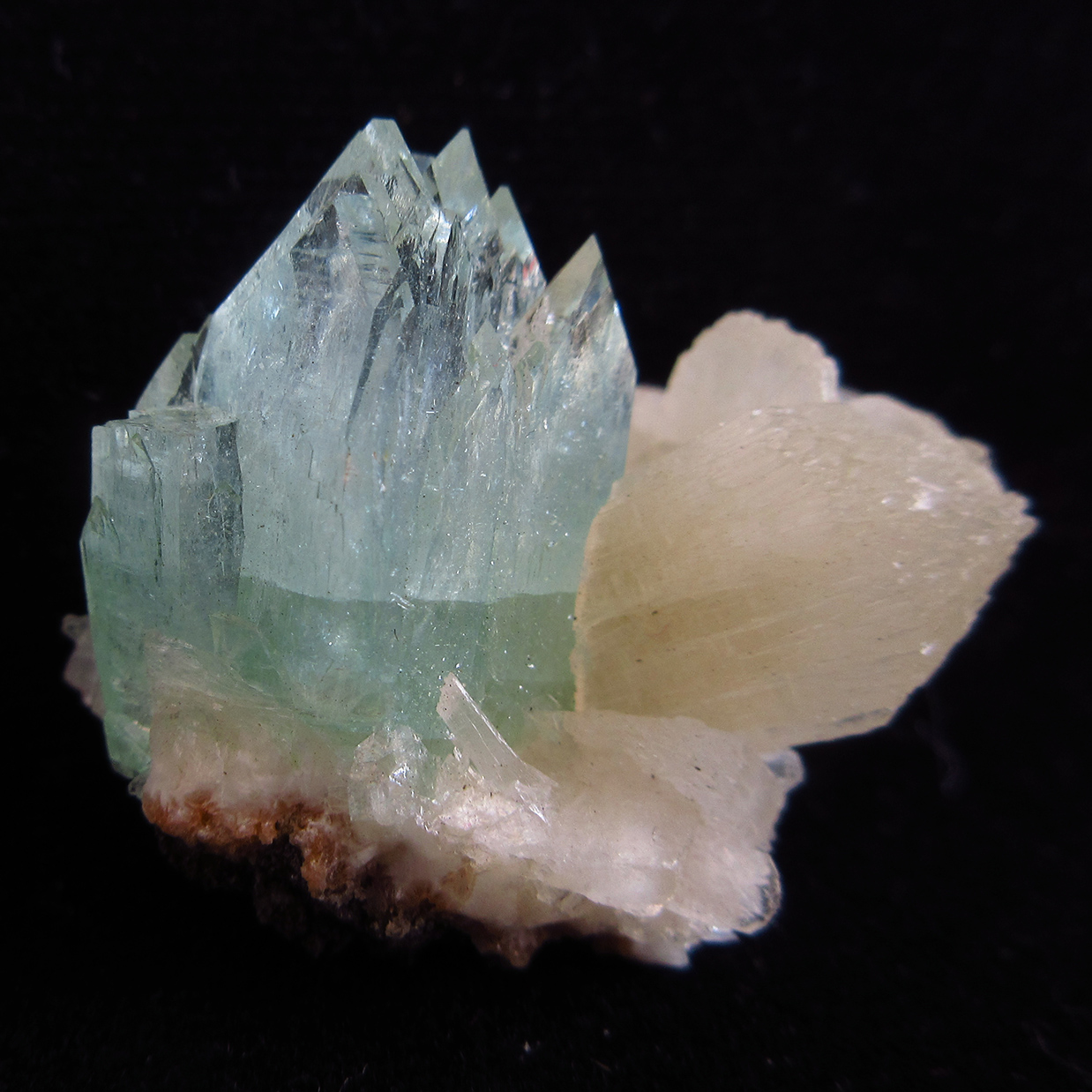 Apophyllite On Stilbite