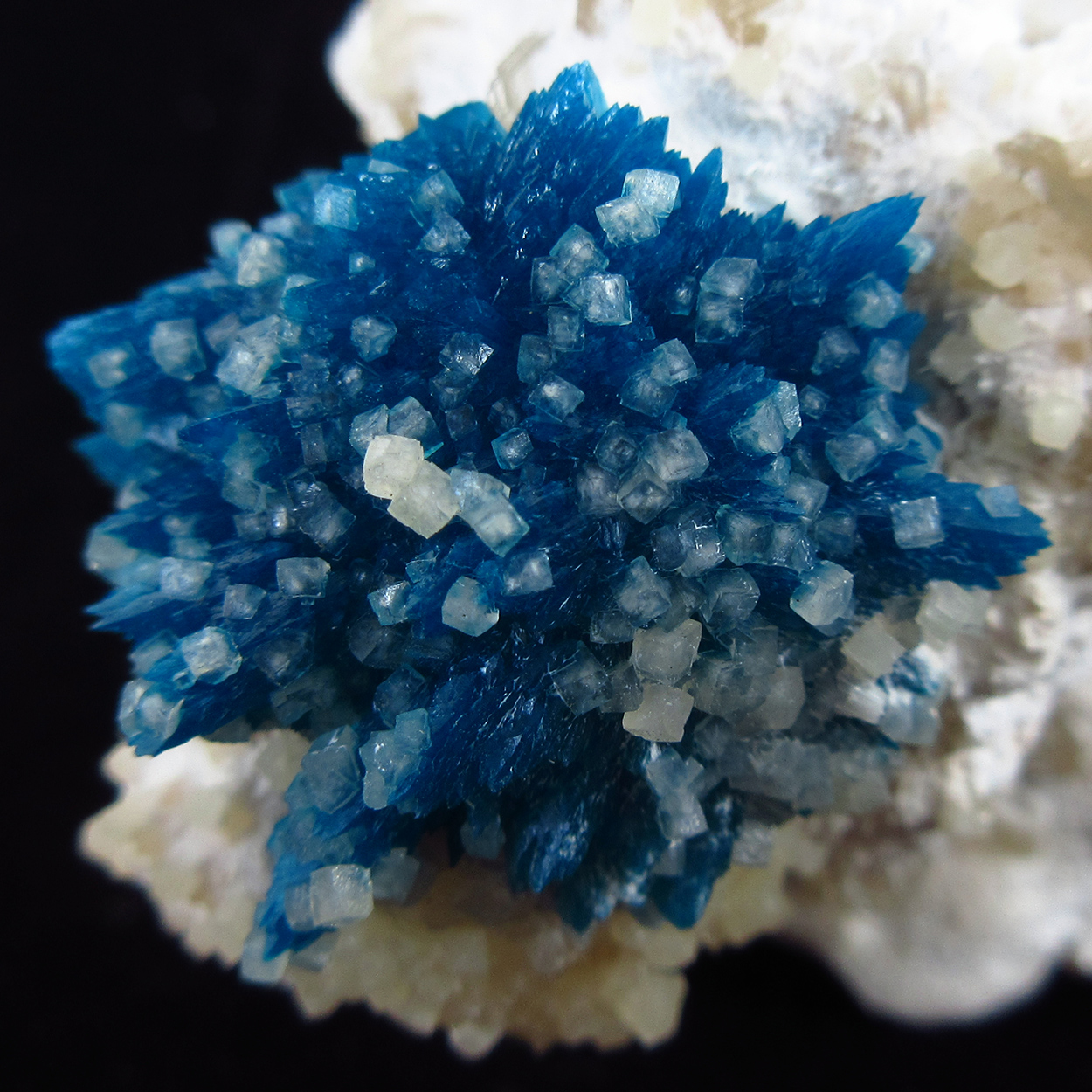 Cavansite With Calcite On Heulandite & Mordenite