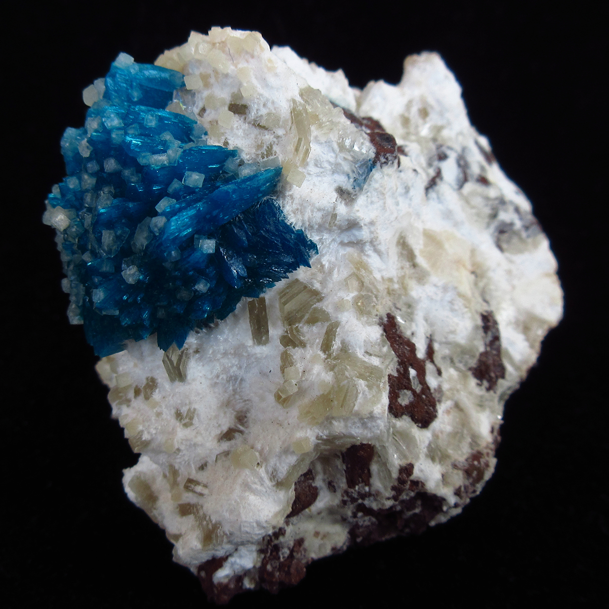 Cavansite With Calcite On Heulandite & Mordenite