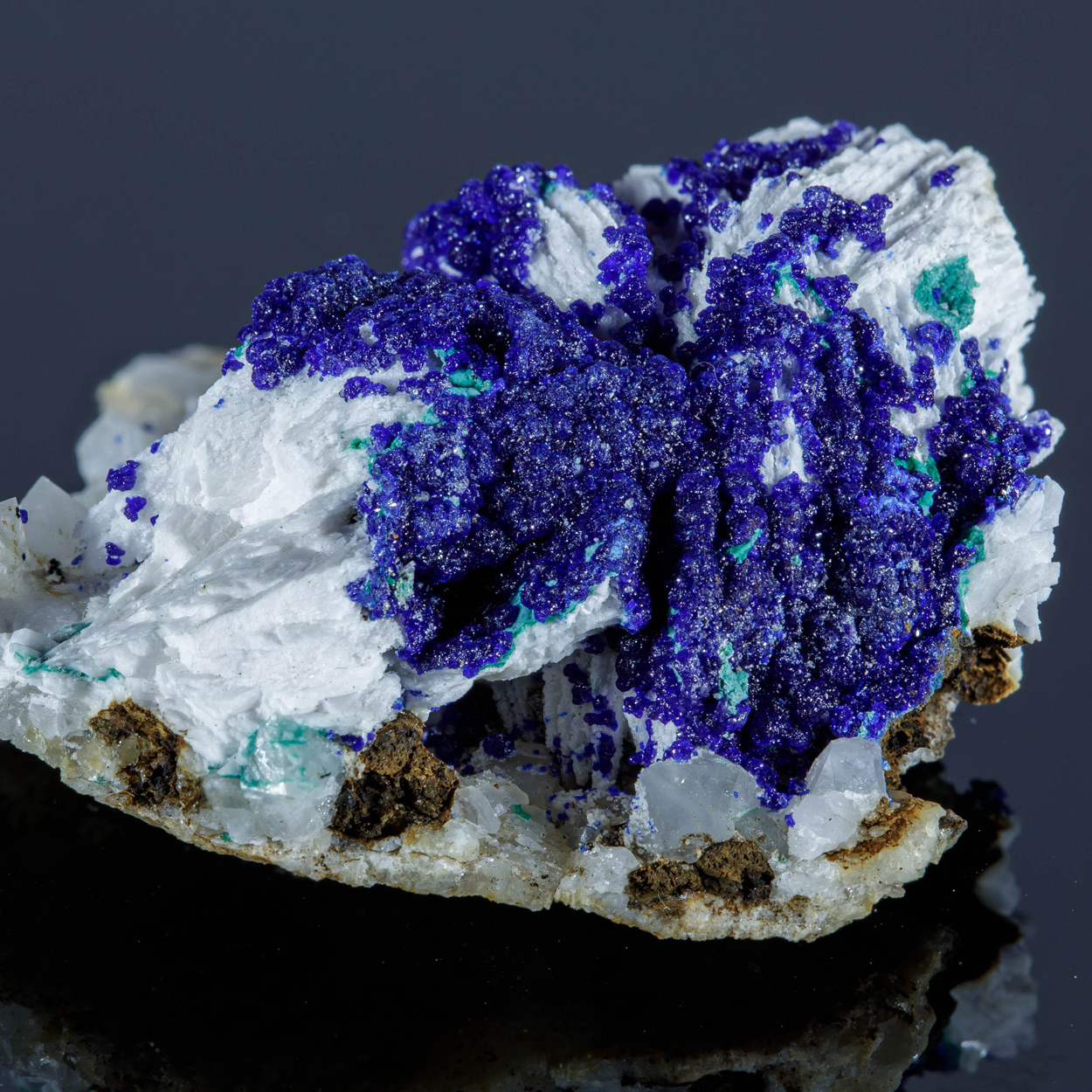 Azurite On Baryte