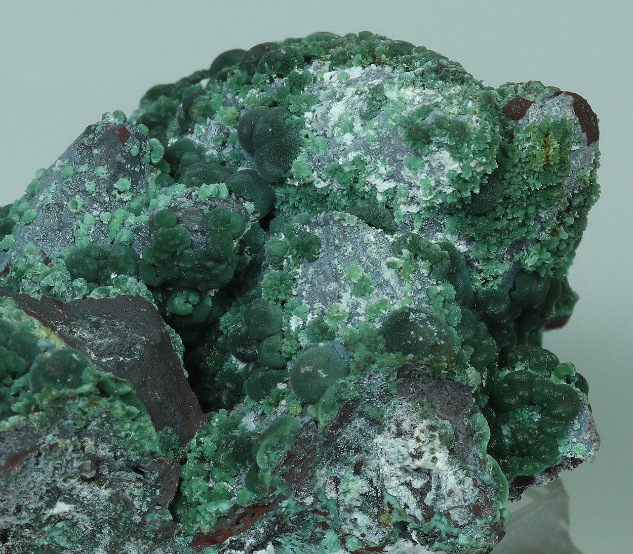 Olivenite On Goethite Psm Calcite