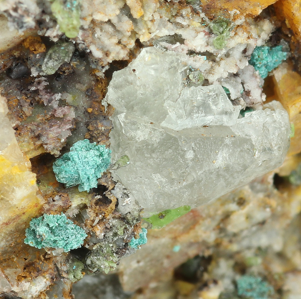 Smithsonite Aurichalcite Fluorite & Malachite