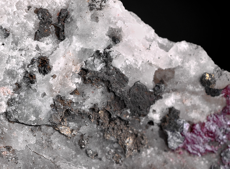 Proustite & Acanthite On Quartz