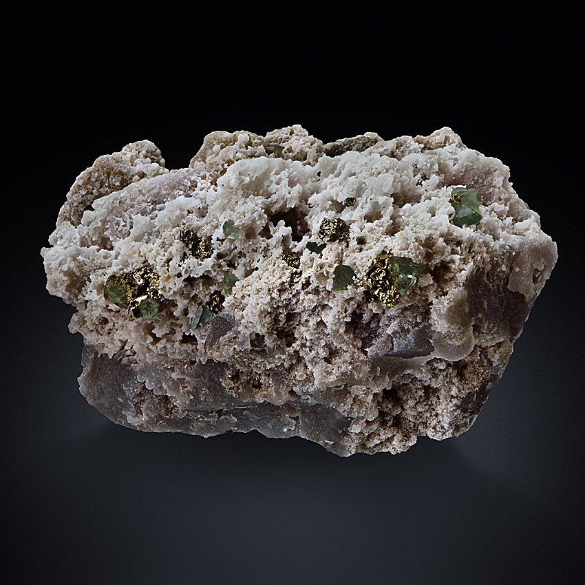 Boracite With Pyrite On Anhydrite