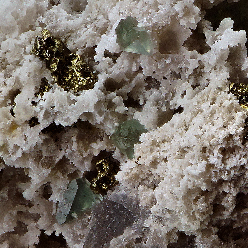 Boracite With Pyrite On Anhydrite