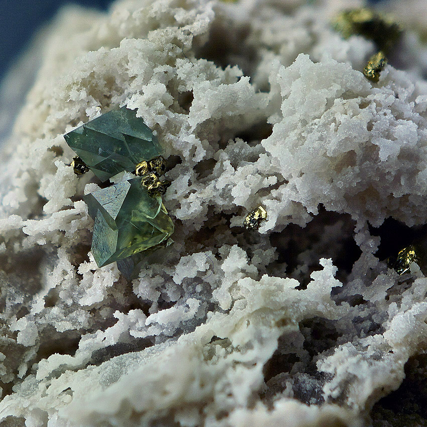 Boracite With Pyrite On Anhydrite