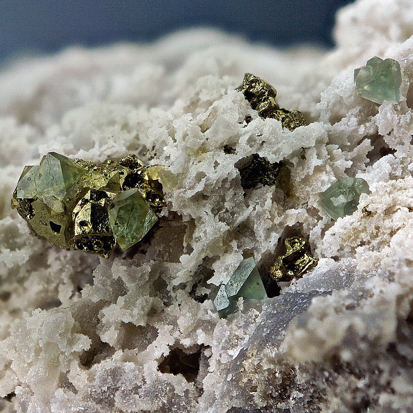 Boracite With Pyrite On Anhydrite