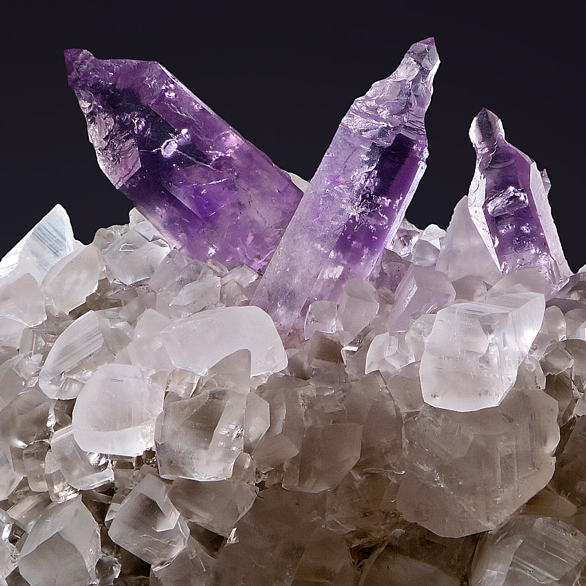 Amethyst On Calcite