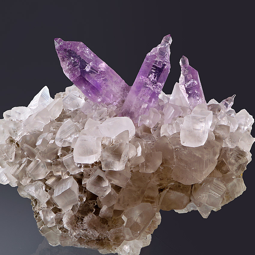 Amethyst On Calcite