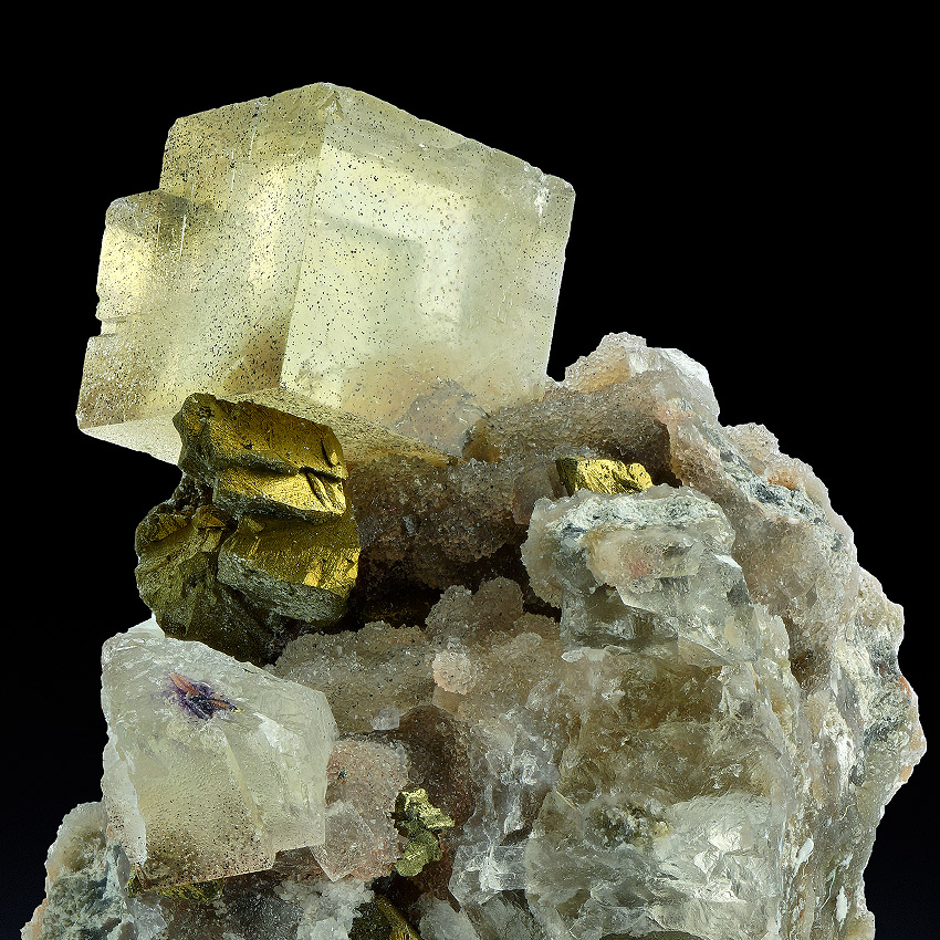 Fluorite With Chalcopyrite