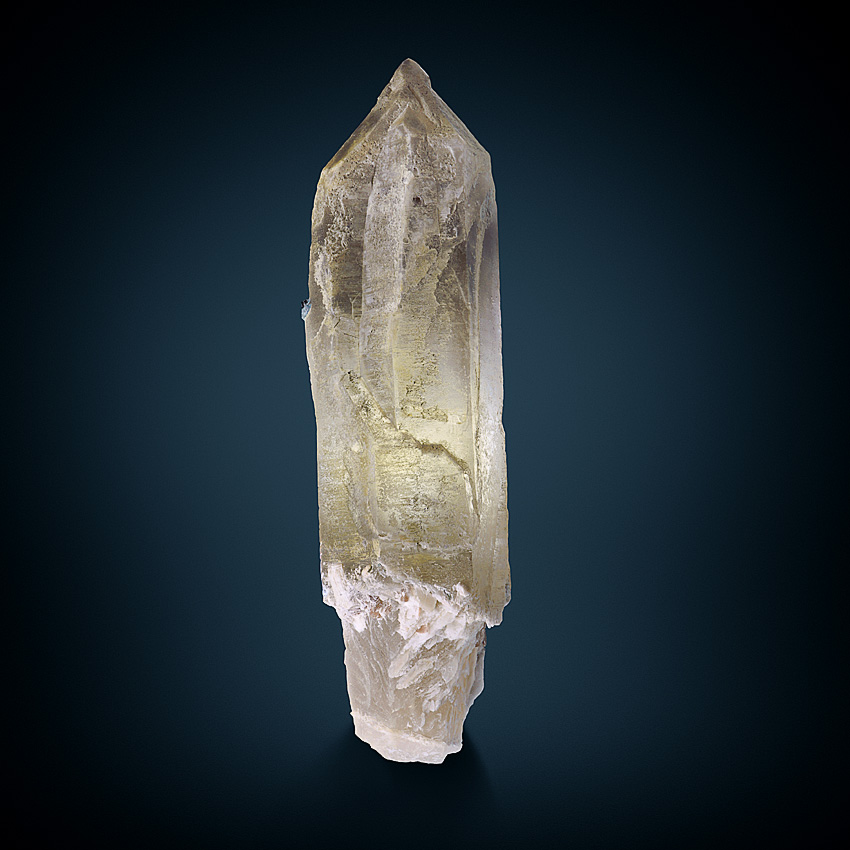 Tourmaline Var Indicolite On Smoky Quartz