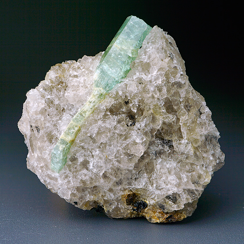 Beryl Var Aquamarine In Quartz