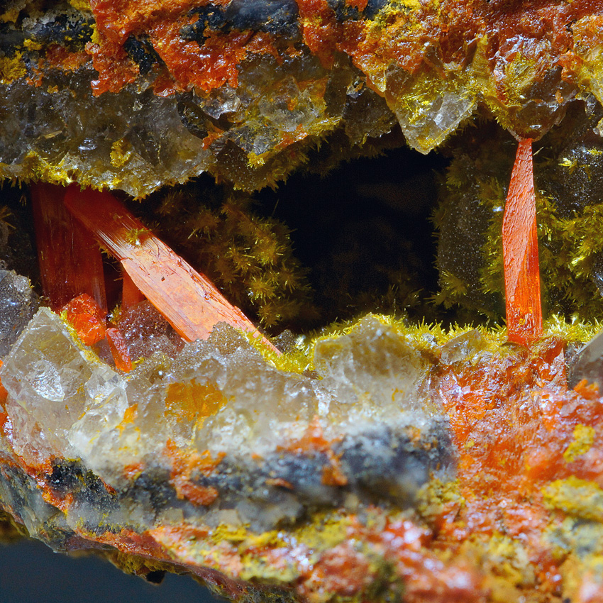 Crocoite & Pyromorphite Bindheimite