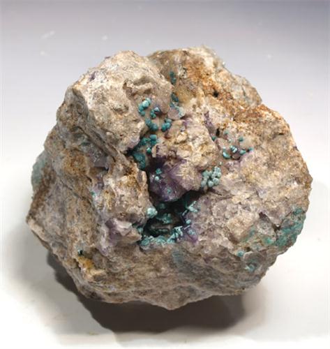 Rosasite On Fluorite