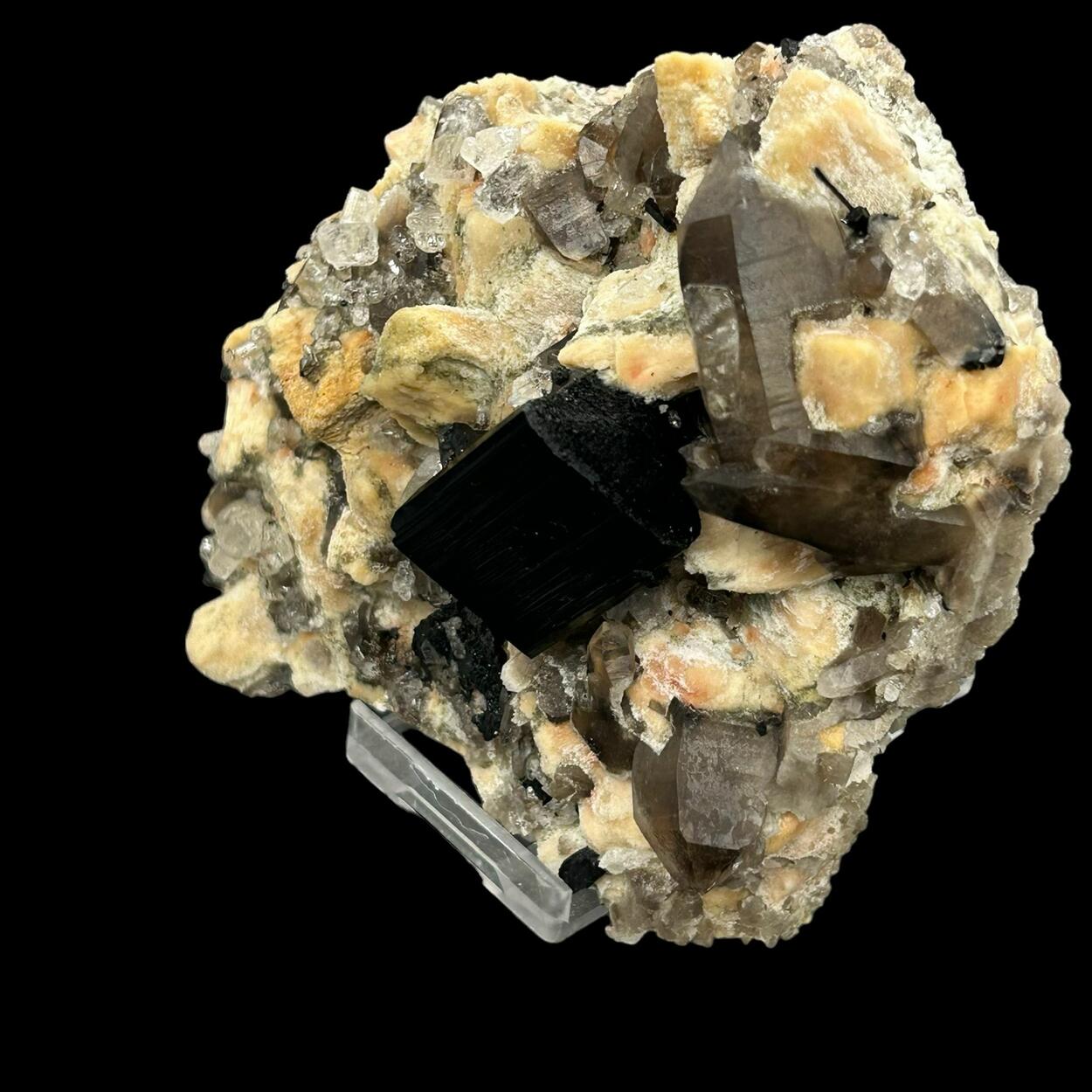 Phenakite & Smoky Quartz & Schorl