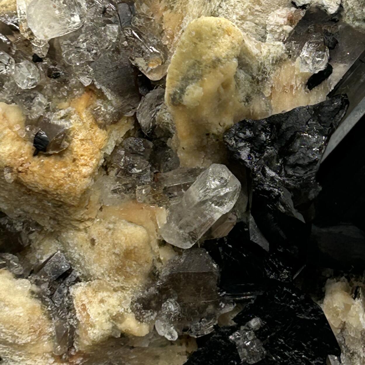 Phenakite & Smoky Quartz & Schorl