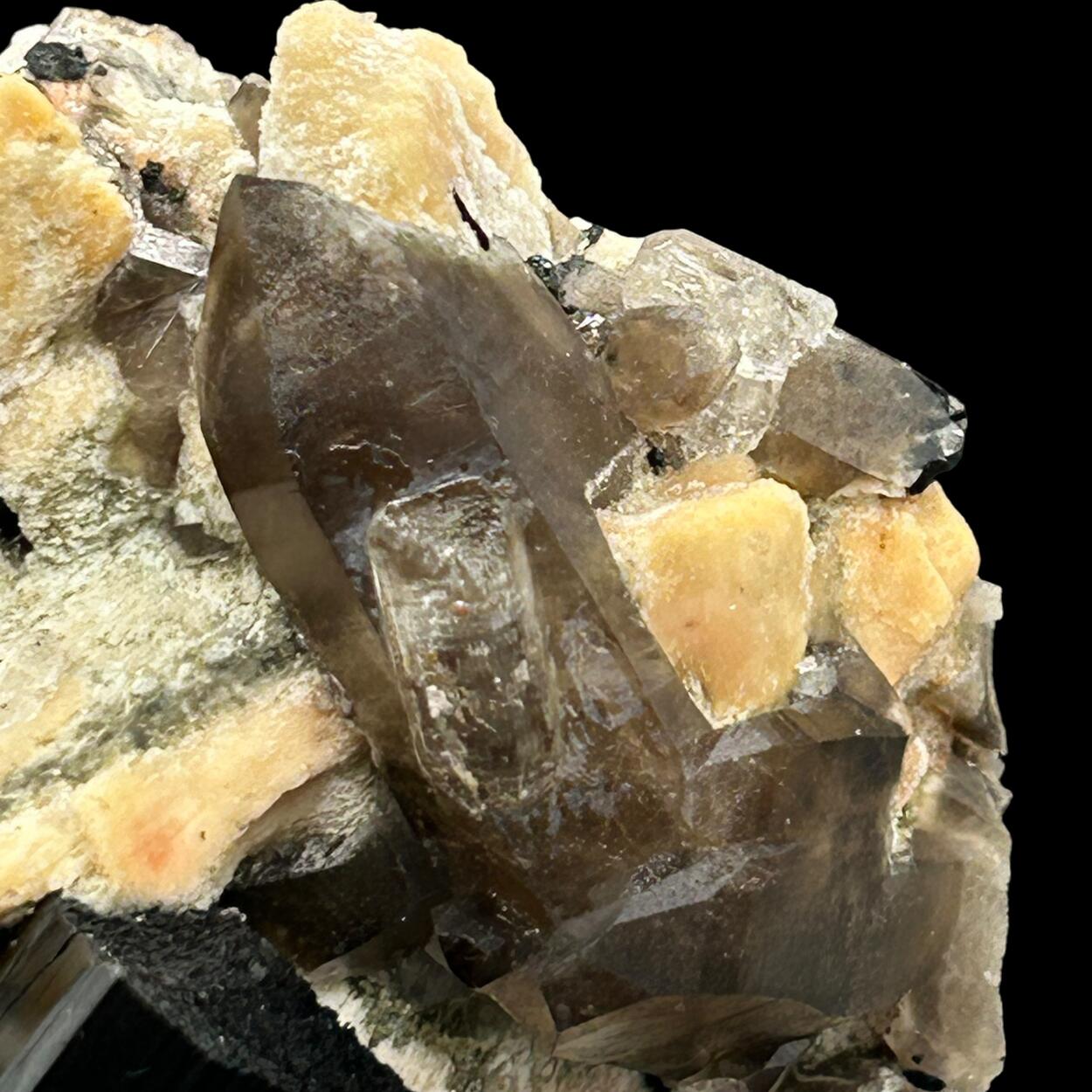 Phenakite & Smoky Quartz & Schorl