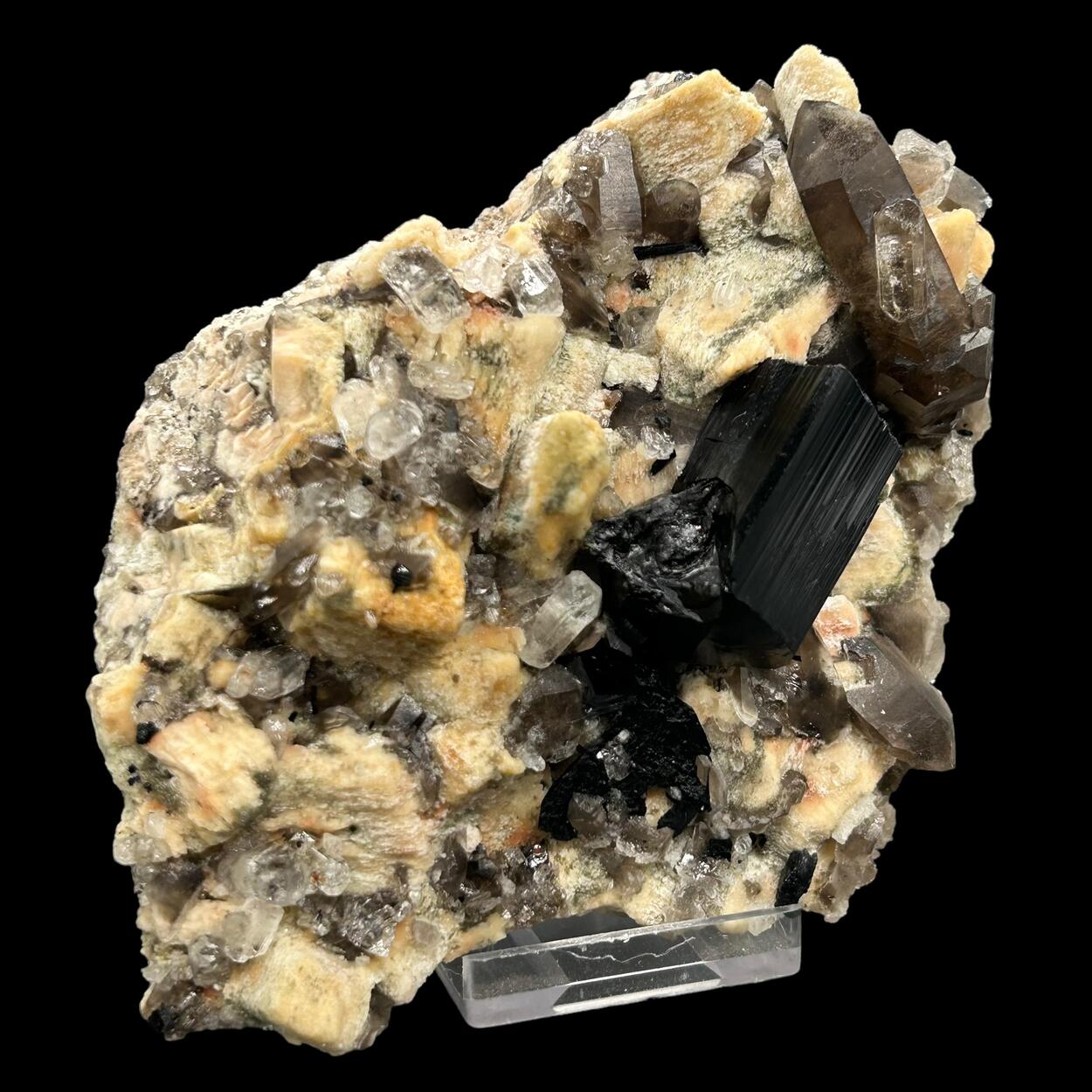 Phenakite & Smoky Quartz & Schorl