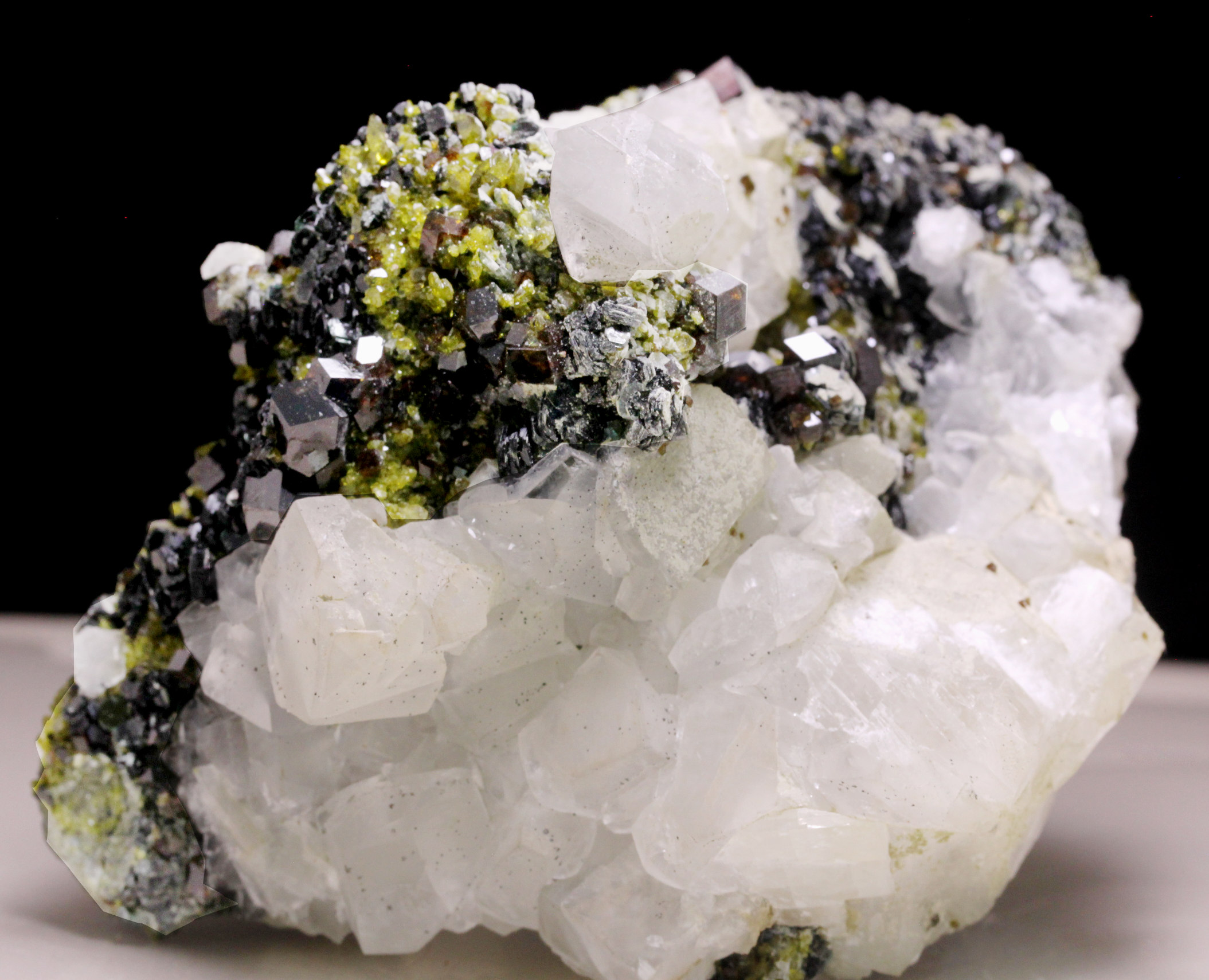 Andradite With Calcite Epidote & Clinochlore