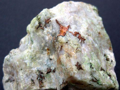 Native Copper On Quartz