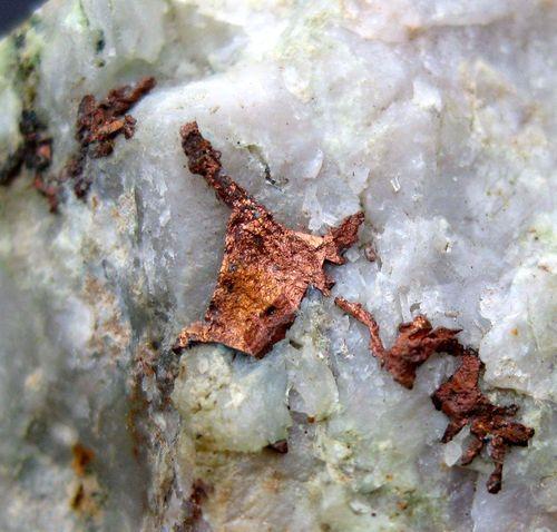 Native Copper On Quartz