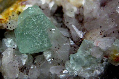 Fluorite & Calcite With Hematite