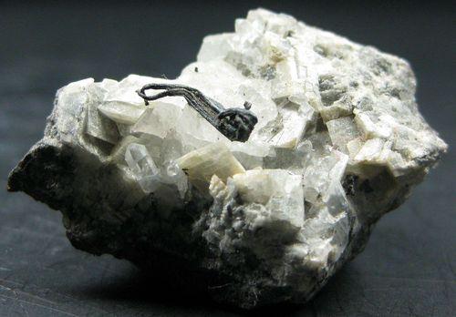 Native Silver On Calcite With Quartz