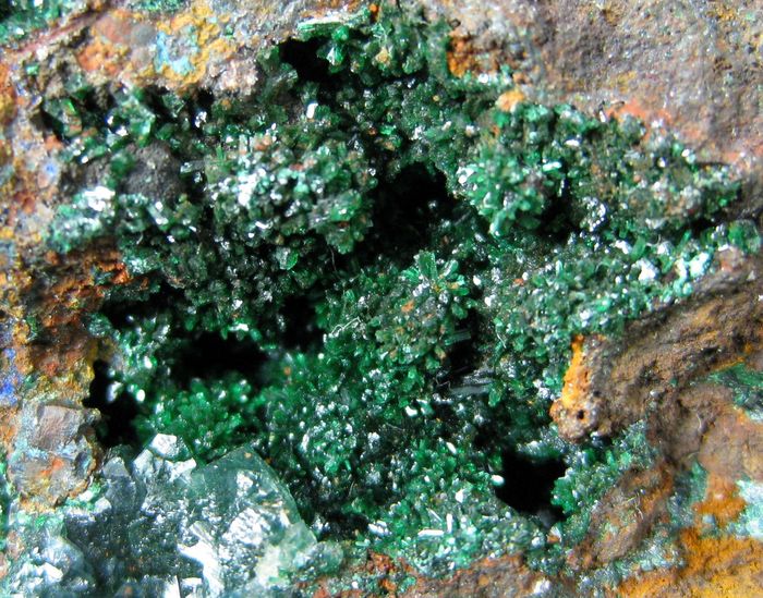 Malachite Olivenite Azurite & Gypsum