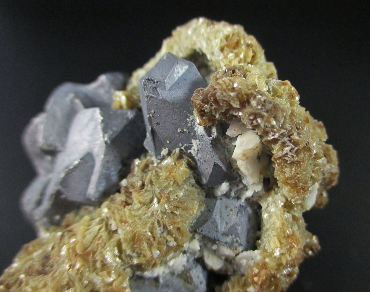 Galena On Siderite Psm Galena & Baryte