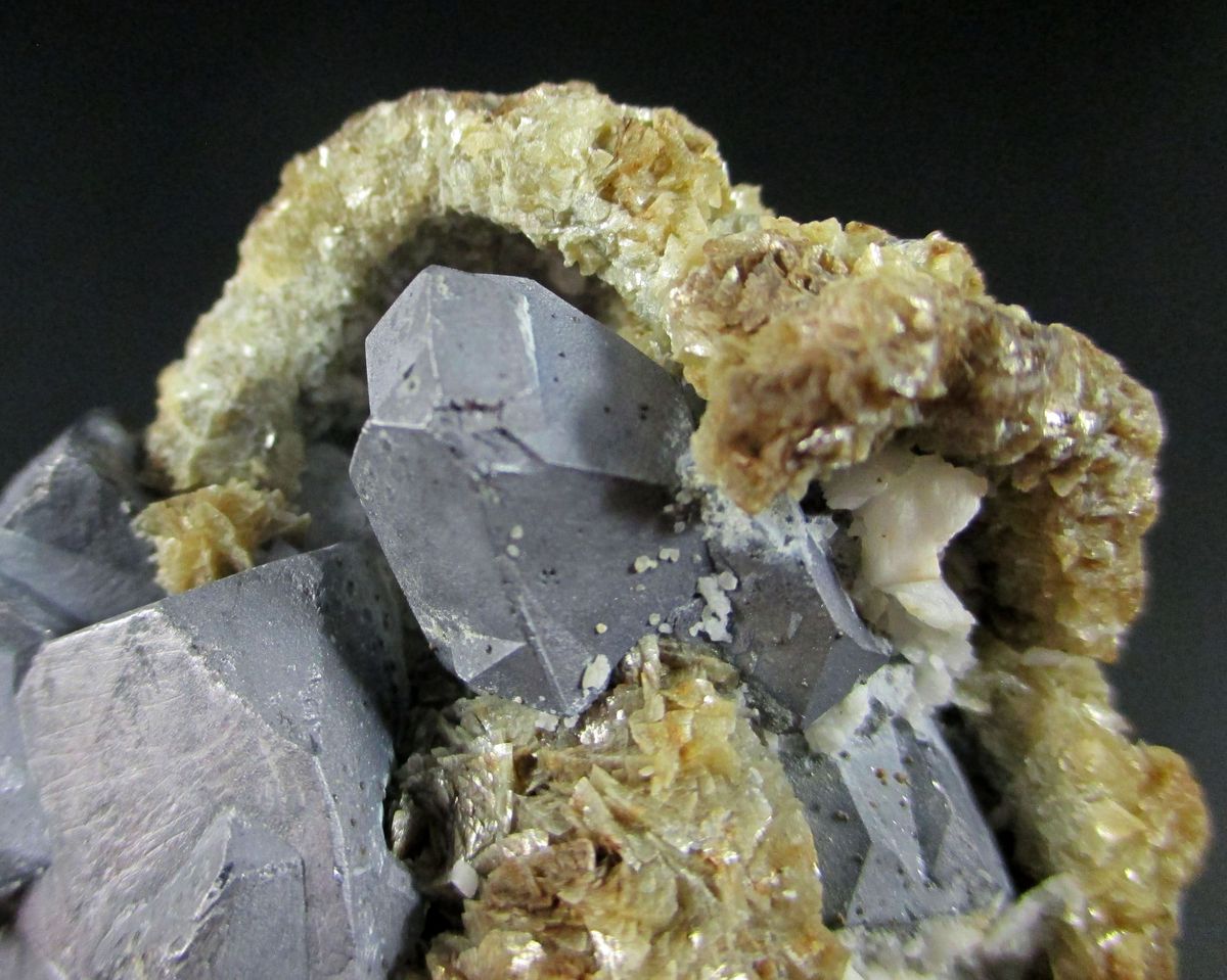 Galena On Siderite Psm Galena & Baryte