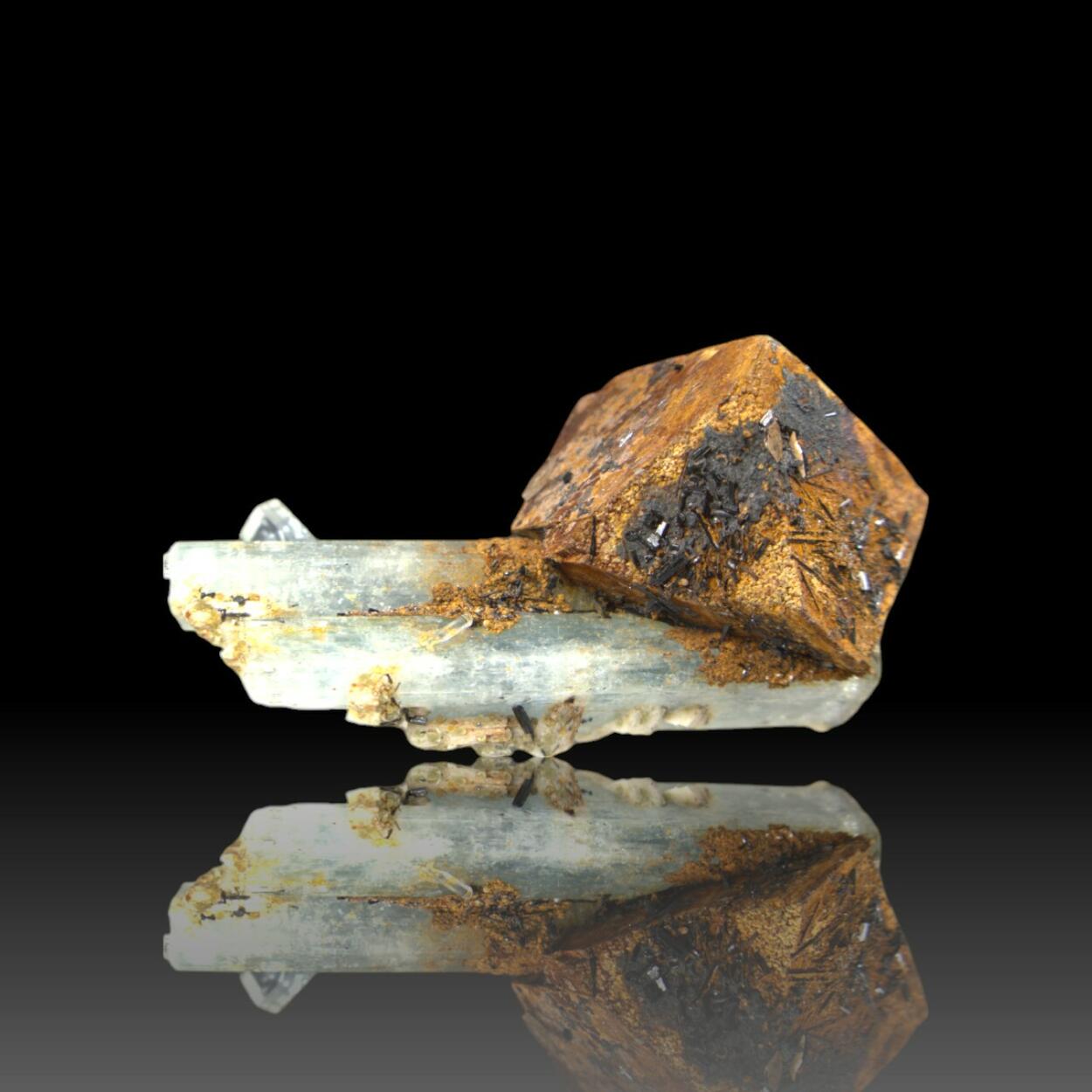 Hematite Psm Siderite With Aquamarine