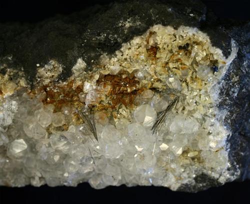 Millerite Sphalerite On Calcite