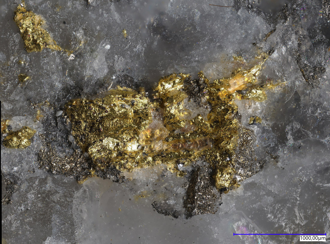 Native Gold Tsumoite & Tellurobismuthite