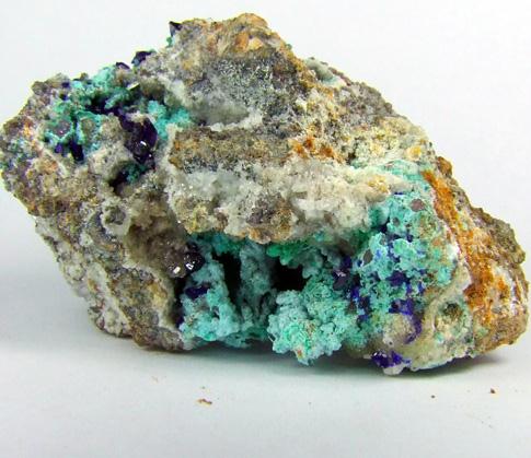 Azurite Aurichalcite & Rosasite On Smithsonite