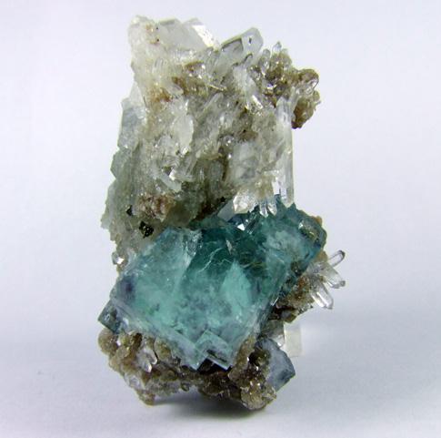 Fluorite On Quartz & Muscovite