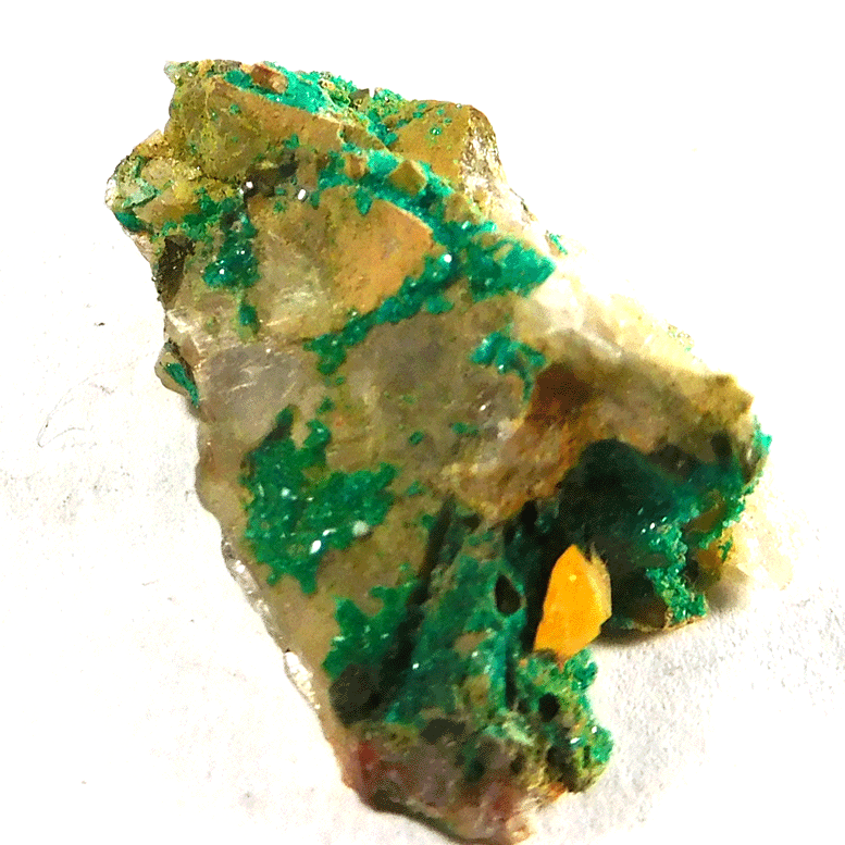 Wulfenite On Malachite